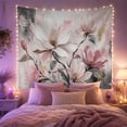 thumbnail image 2 of White Magnolia Flowers on Abstract Textured Background Romantic Watercolor for Flower Lovers Botanical Wall Art Mother's Day Gift Tapestry Wall Hanging for Bedroom and Living Room, 2 of 7