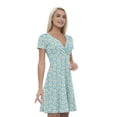 thumbnail image 1 of Women’s A Line Daisy Summer Dress, Retro Triangle Arrangement, Cross Wrap V Neck, 6 Sizes, by Ambesonne, 1 of 2