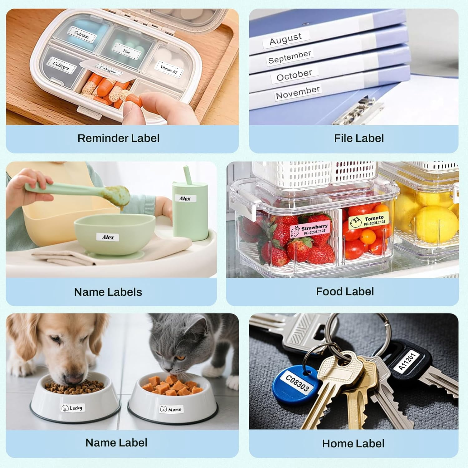 Mini Label Maker Machine with Tape, N12 Portable Bluetooth Label Printer, Thermal Sticker Labeler for Small Business, School, Home, Office(White)