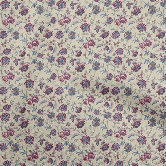 oneOone Cotton Silk Light Brown Fabric Asian Suzani Sewing Fabric By The Yard Printed Diy Clothing Sewing Supplies 42 Inch Wide