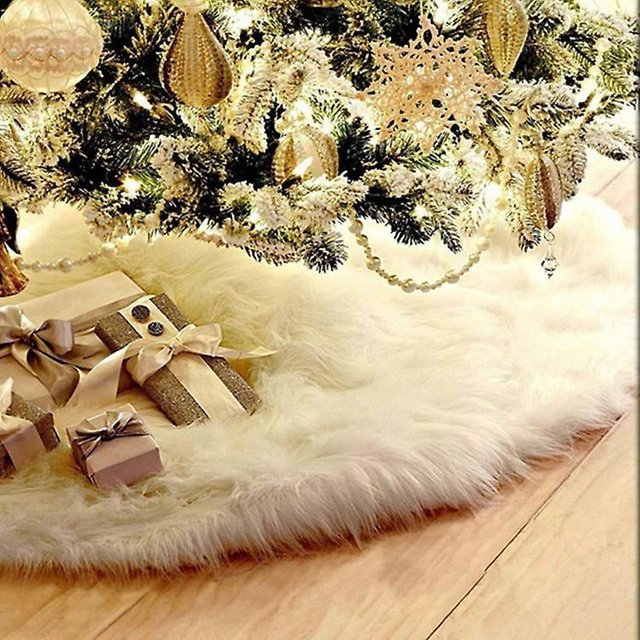 Falda de peluche para árbol de Navidad suyoo 60 pulgadas piel sintética