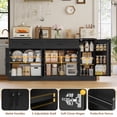 thumbnail image 5 of Homfa Farmhouse Buffet Cabinet with 2 Drawers, 70.9" W Kitchen Sideboard with 5 Doors & Adjustable Shelves for Kitchen Dining Room, Black, 5 of 11
