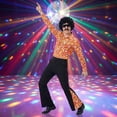 thumbnail image 6 of Alaiyaky 70s Disco Outfit Men Disco Costume Set Men with Shirt Flared Pants Accessories 1970s Fancy Dress for Adults Hippie Costume for Halloween Carnival Party, 6 of 7