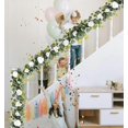 thumbnail image 3 of White flower wreath, 6.3 ft white rose wreath wedding belt flower, flower wall fund, hanging fake rose, 3 of 5