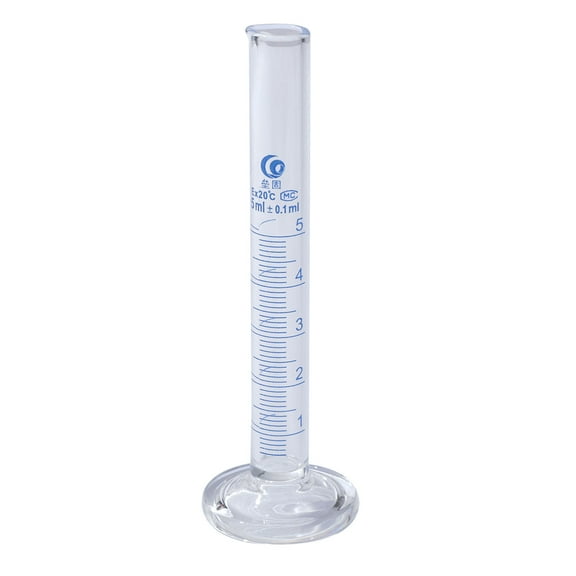 Uxcell 5ml 3.3 Borosilicate Glass Graduated Cylinder, Round Base Blue Graduations Measuring Cylinder