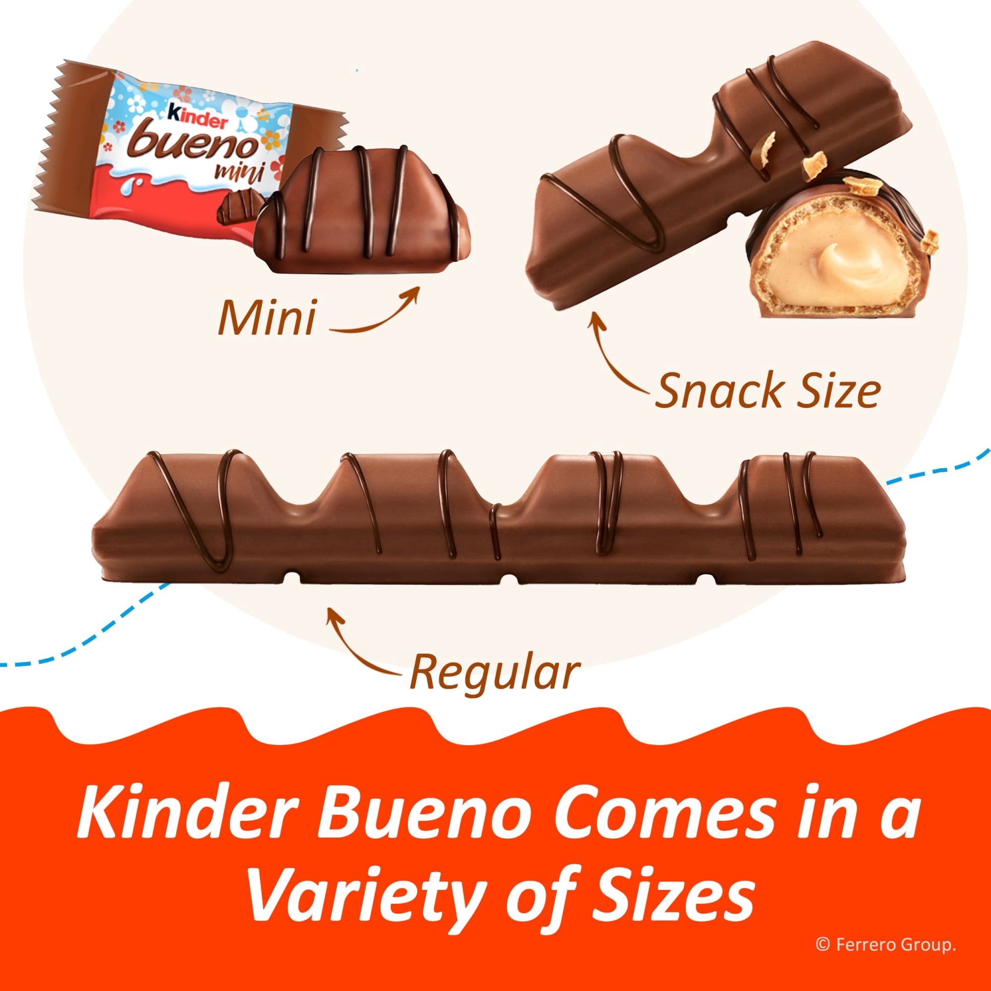 Kinder Bueno Mini Crispy Wafer Bites with Creamy Nut Filling in Milk Chocolate, Easter Edition, Perfect for Easter Treats, 5.7 oz