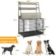 thumbnail image 4 of Jaula para perro de madera con estantes, jaula interior con bandeja removible, puertas dobles, diseño moderno para perros, 4 of 8