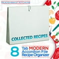 thumbnail image 4 of File Organizer for Recipes - Expanding Recipe File Folder Organizer with Dividers, Accordion Style Organizer for Recipe Cards, Clippings, Full Size Recipes - Turquoise & Gray by Meadowsweet Kitchens, 4 of 4