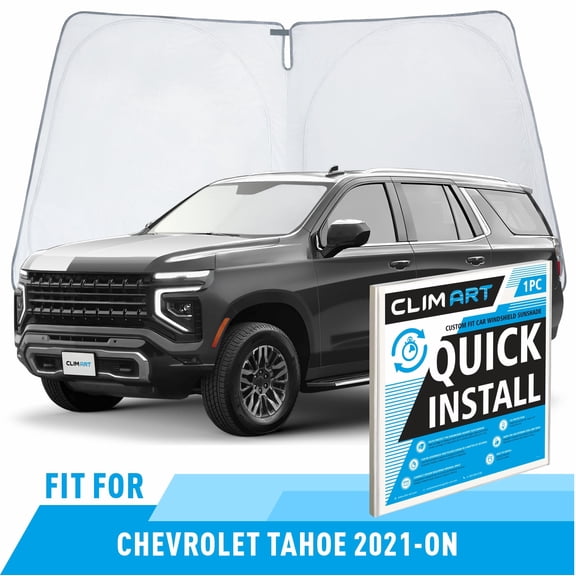 CLIM ART Windshield Sun Shade for Chevrolet (Chevy) Tahoe 2021-2026, Custom-Fit Foldable Car Sunshade, Vehicle Sun Protector, Front Auto Windshield Cover, Car accessories - WS3004