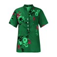 thumbnail image 2 of MSJUHEG Hauts pour Femmes Grande Taille Blouse Imprimée avec Poche Manches Courtes Vert m, 2 of 5