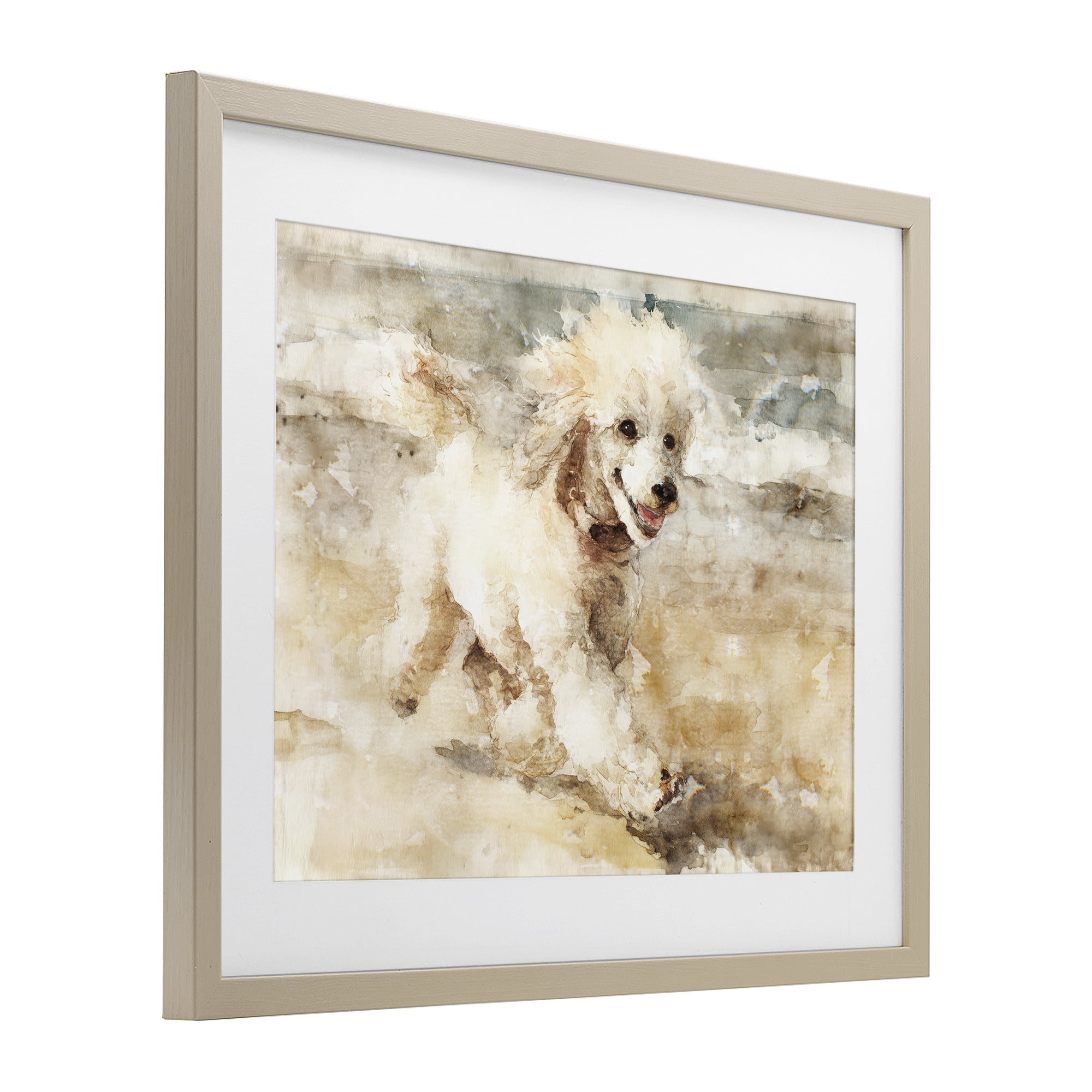 Stupell Industries Coastal Breeze & Poodle Birch Framed Print Under Glass, design by Svetlana Aleynikova