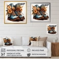 thumbnail image 4 of Designart "Cottage Boots in Blue and Orange" People Framed Wall Art Decor - International Blue Cowboys Hallway Framed Wall Art Decor, 4 of 6