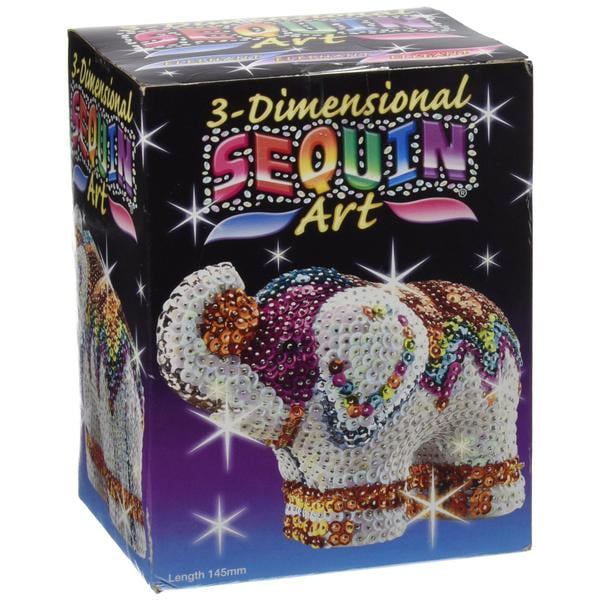3D Sequin Art Elephant Sparkling Arts and Crafts Picture Kit