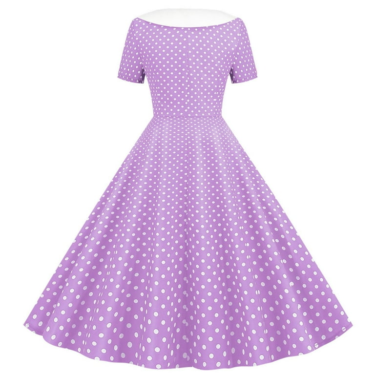50s skater dress Kids Girls 50s Polka Dot Vintage Dresses Short Sleeve Swing Party Rockabilly Dress Retro Wedding Casual Skater Dress