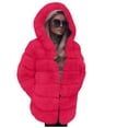 thumbnail image 2 of qolati Winter Coats for Women 2024 Hoodie Long Sleeve Fleece Soft Jackets Y2k Open Front Fluffy Short Coat Outerwear, 2 of 4