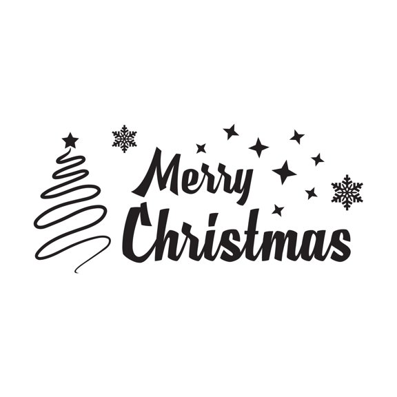 Family Merry Christmas Uplifting Sign Wall Decal Decoration Christmas Décor Vinyl Wall Decal Holiday Décor Lasts Years and Easily Removable - Size: 40 In(W) x 20 In(H)