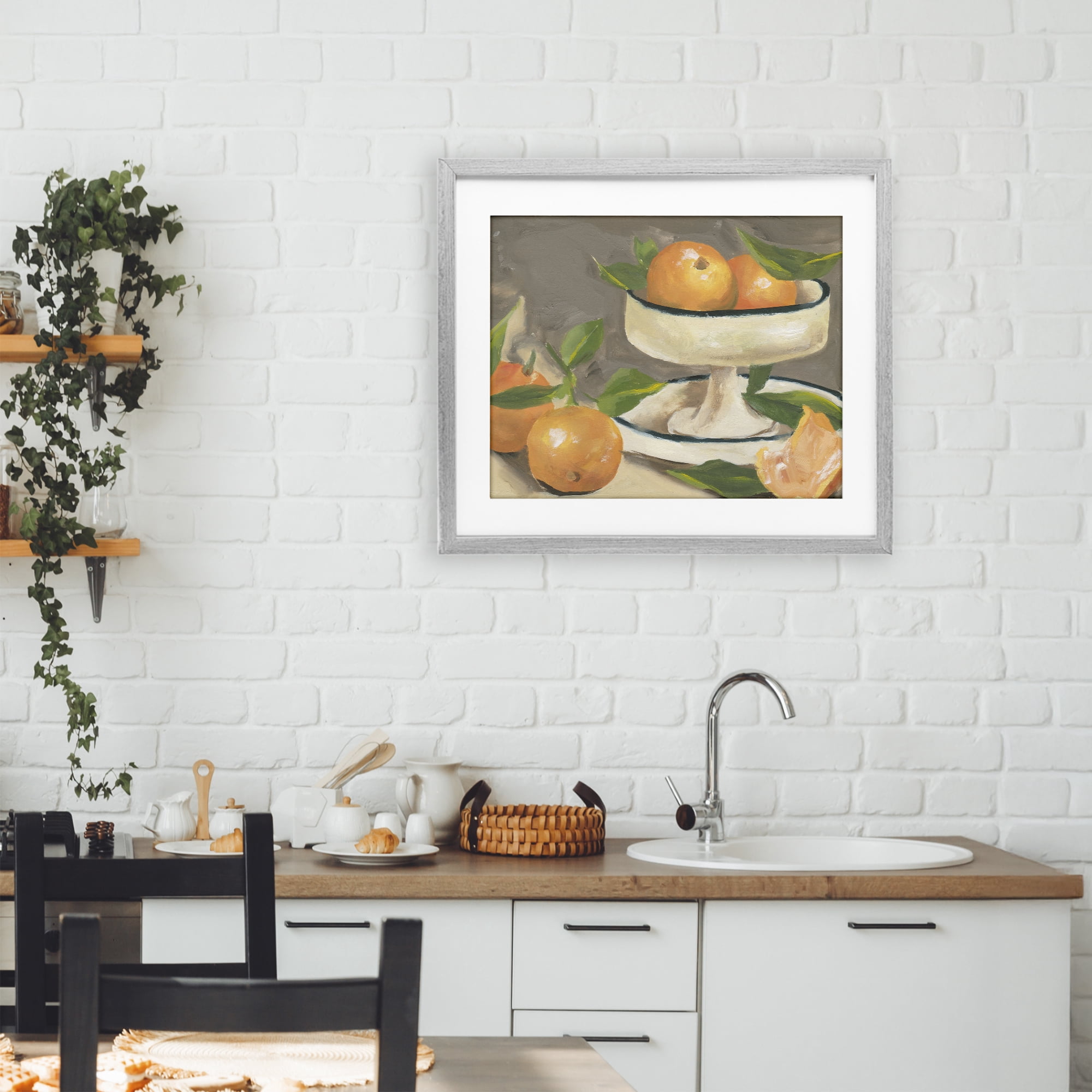 Stupell Industries Citrus In Stillness Gray Framed Print Under Glass, design by Melissa Wang