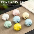 thumbnail image 3 of 1Pack  Mini Ceramic Tea Canister – Handpainted Bird & Peach Blossom Design, 2.16″ Diameter, Airtight Lid for Tea, Spices or Small Trinkets ﻿, 3 of 10