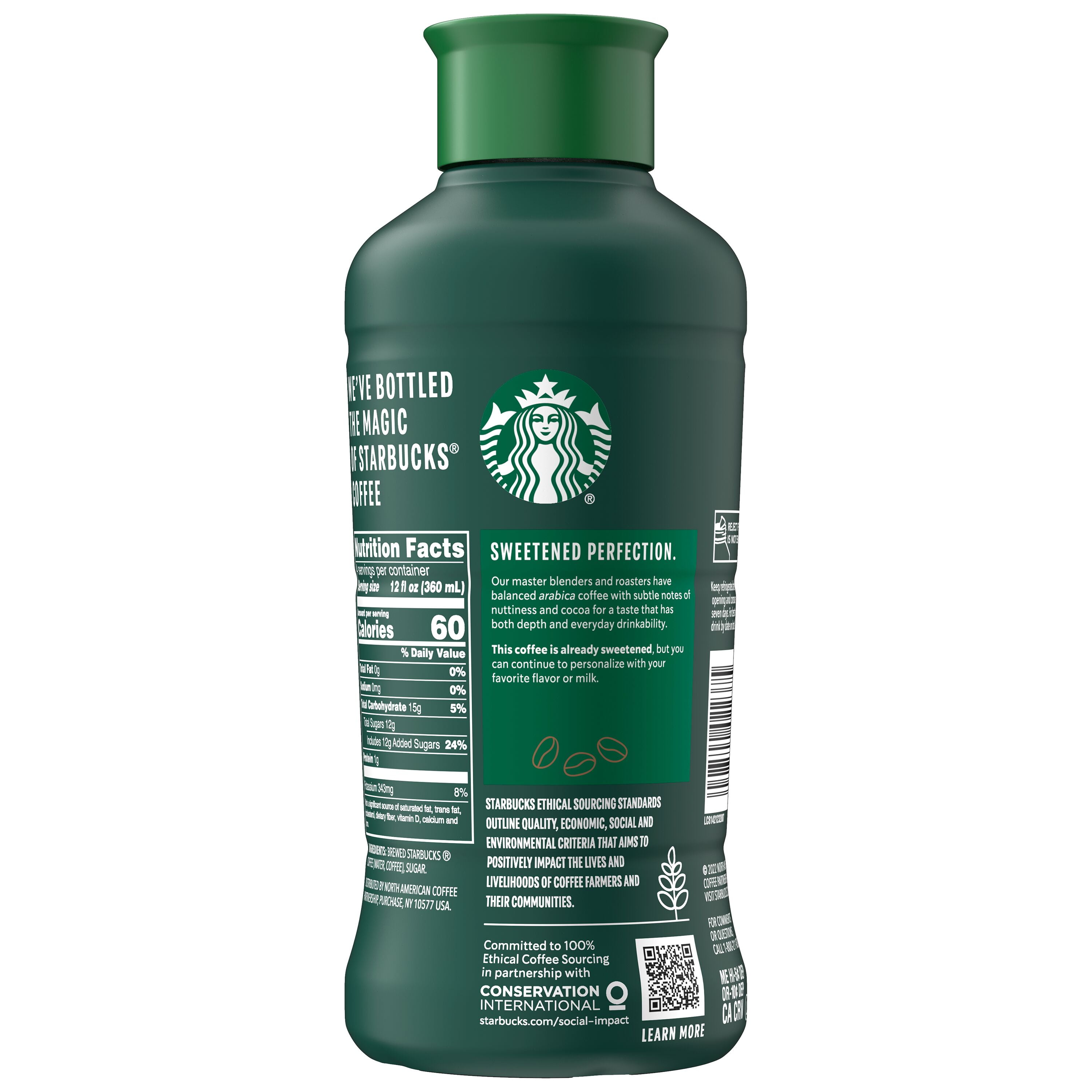 Starbucks Iced Coffee, Medium Roast Sweetened, No Milk Added, Balanced Flavor, 48 fl oz