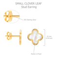 thumbnail image 5 of LeCalla 925 Sterling Silver 18K Gold-Plated Mother Of Pearl Clover Leaf Stud Earring for Women and Teen 10MM, 5 of 10