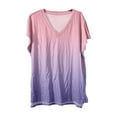 thumbnail image 5 of Pink Women's Short Sleeve T-shirt, Womens Summer Daily Casual V Neck Shirts Short Sleeve Tops Blouses Loose Fit Shirt,Women's Short sleeve T-shirt XL, 5 of 5