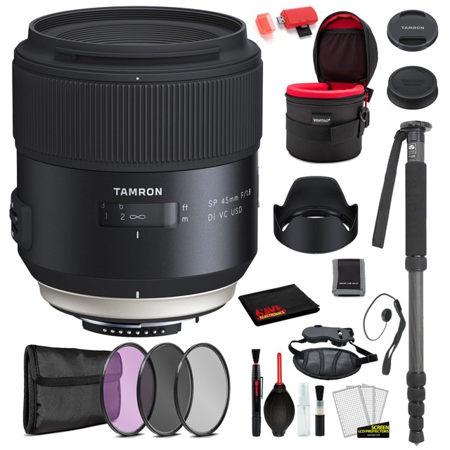 Tamron SP 45mm f/1.8 Di VC USD Objectif pour Nikon F avec Trousse Forfait Trousse Forfait