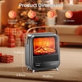 thumbnail image 5 of FLYMOON 11.8 in Electric Fireplace Heater, 1200W Portable Space Heater with 3D Flame, Remote Control for Indoor Bedroom Office RV Use, 5 of 11