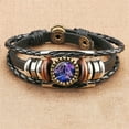 thumbnail image 4 of opvise Alloy Bracelet Punk Style Decorative Vintage Faux Leather Alloy Bracelet for Tourism Memorial, 4 of 8