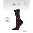 thumbnail image 6 of MeMoi Floating Hearts Bamboo Blend Crew Socks - Womens - Female, One Size, Black, 6 of 7