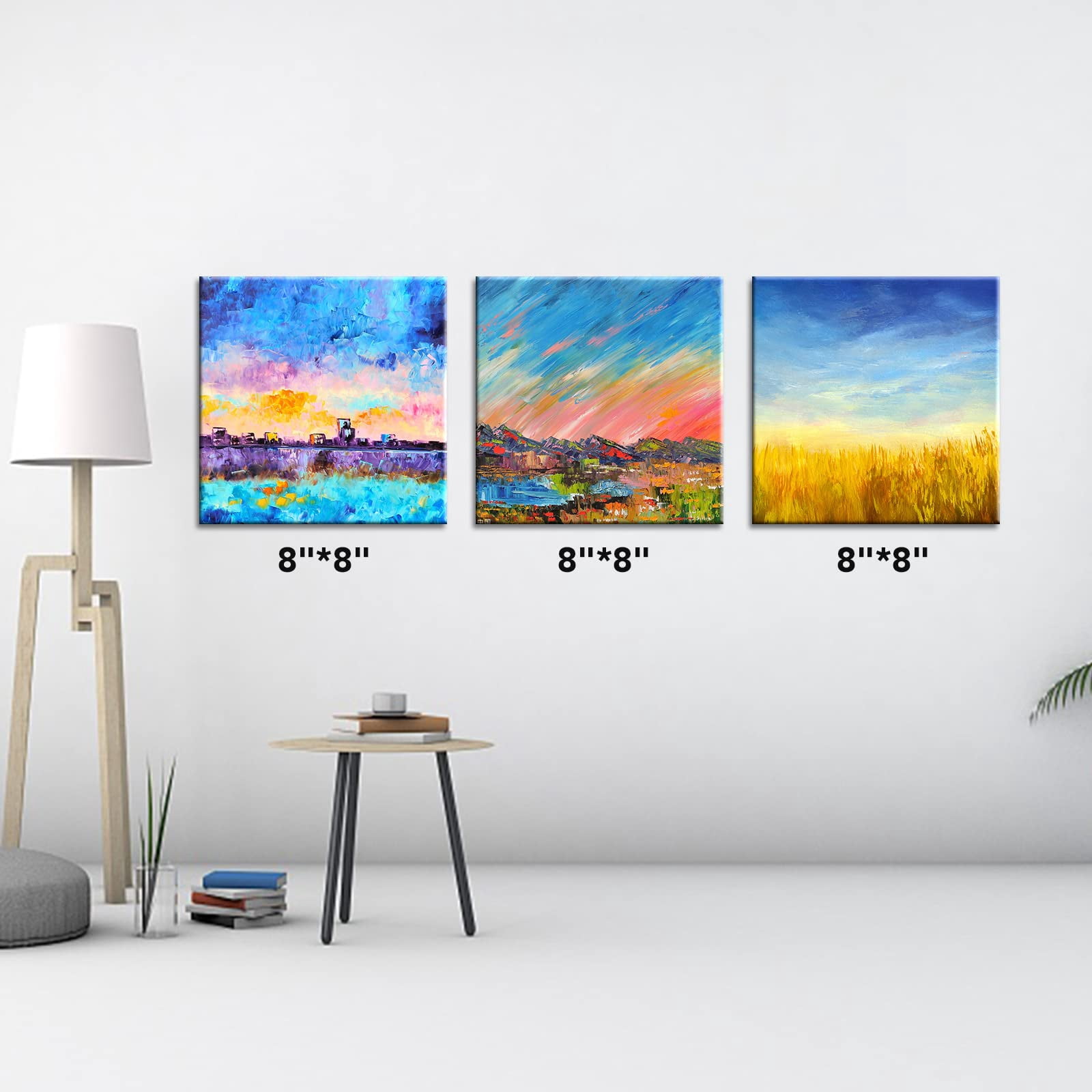 DIYMAG 24 Pcs 8x8in Painting Canvas, Wood Framed Blank Stretched Canvas for Painting Art Canvases for Oil,Acrylic Paint, Pouring Painting.