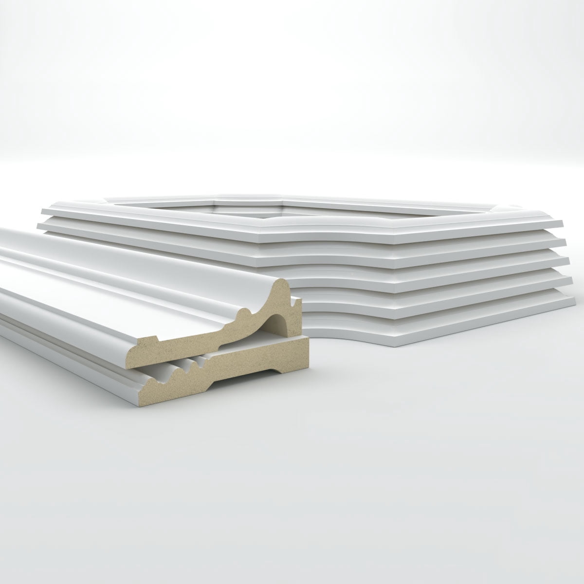 Ekena millwork 94 1/2"L (Adjustable 40"H to 44"H) Ashford Scalloped Panel Traditional Wainscot Paneling Kit