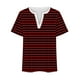 thumbnail image 4 of Fiudx Ofertas de La Semana Blusas Informales de Gran Tamaño para Mujer, Camiseta con Botones Estampados a Rayas, Top de Manga Corta con Cuello En V y Bolsillo Falso, 4 of 4