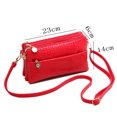 thumbnail image 2 of Bolso bandolera para mujer con cremallera multicapa, rojo grande, 2 of 5