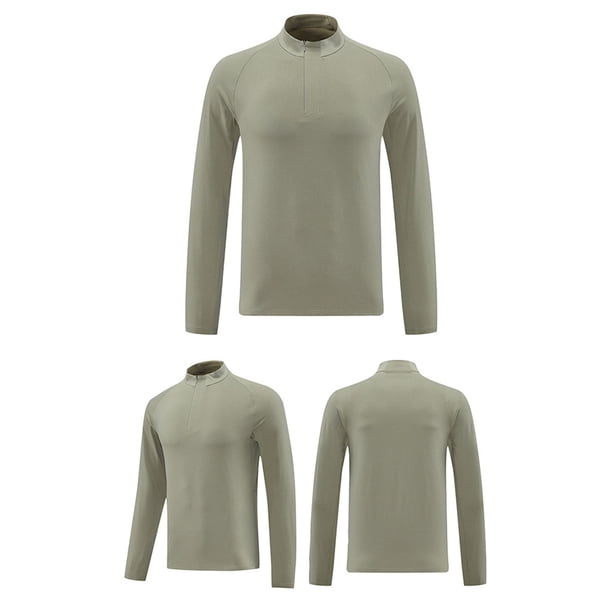 pstuiky Camisas casuales de manga larga para hombre, Camiseta de manga larga de verano para hombre, de color liso, para exteriores, para correr, deportes, hielo, transpirable, de manga larga m