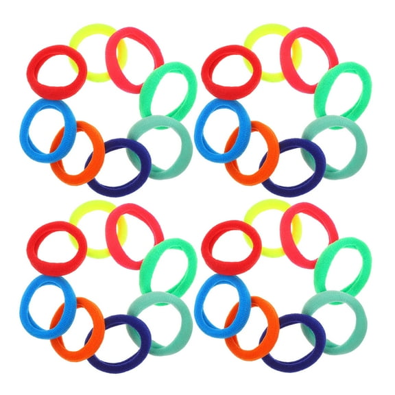 KALLORY 100pcs Assorted Cute Hair Ties for Kids, Ponytail Holders, Colorful Hair Bands for Girls