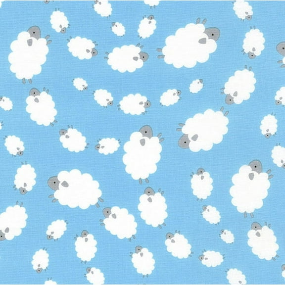 Timeless Treasures Childrens Farmland Sky Sheep