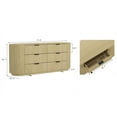 thumbnail image 3 of Olivia Modern 71.3 Double Dresser with 6 Drawers in Natural Oak and Black, 3 of 10
