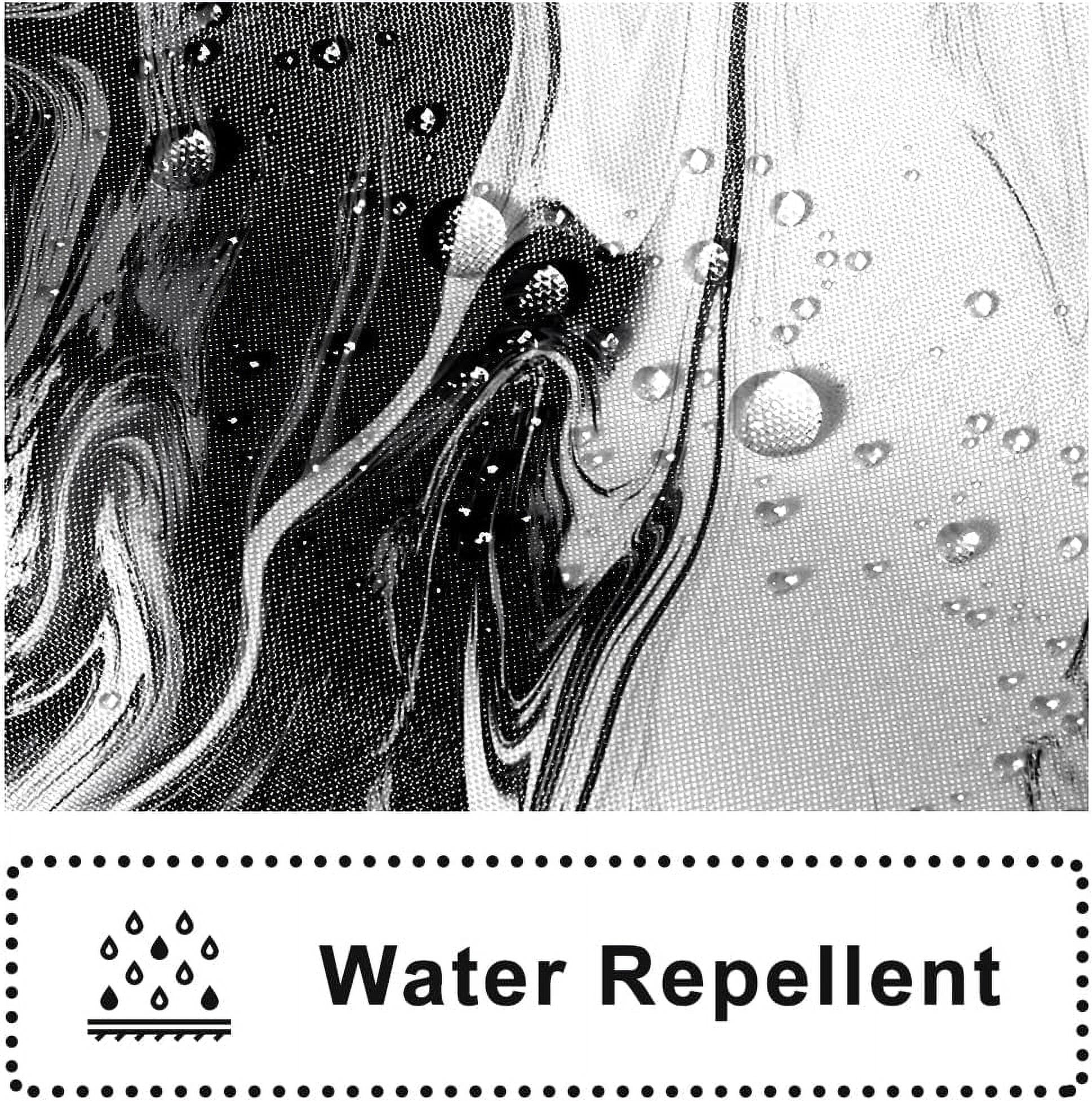 Black and White Shower Curtain, Modern Abstract Marble Shower Curtain for Bathroom Aesthetic Ink Texture Waterproof Fabric Shower Curtain Set with Hooks, 72x72 Inch