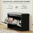 thumbnail image 5 of HOMCOM Shoe Bench with Padded Seat and Flip-Drawer for 8 Pairs, Black, 5 of 8