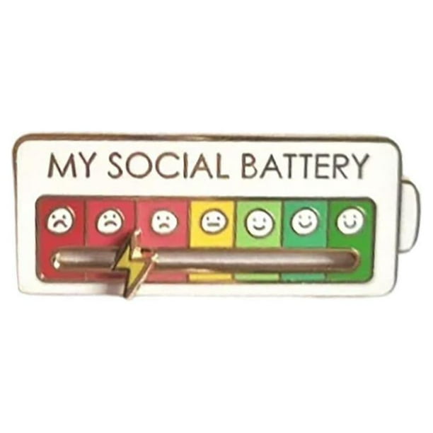 Broche Esmaltado My Social Battery 7 Moods Lapel Pins () Blanco