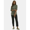 thumbnail image 2 of Time and Tru Women's Double Cloth Cotton Shirt with Long Sleeves, Sizes XS-XXXL, 2 of 5