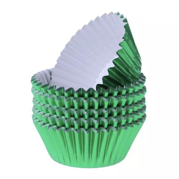 Metallic Green Cupcake Wrappers & Liners 25 PC Set