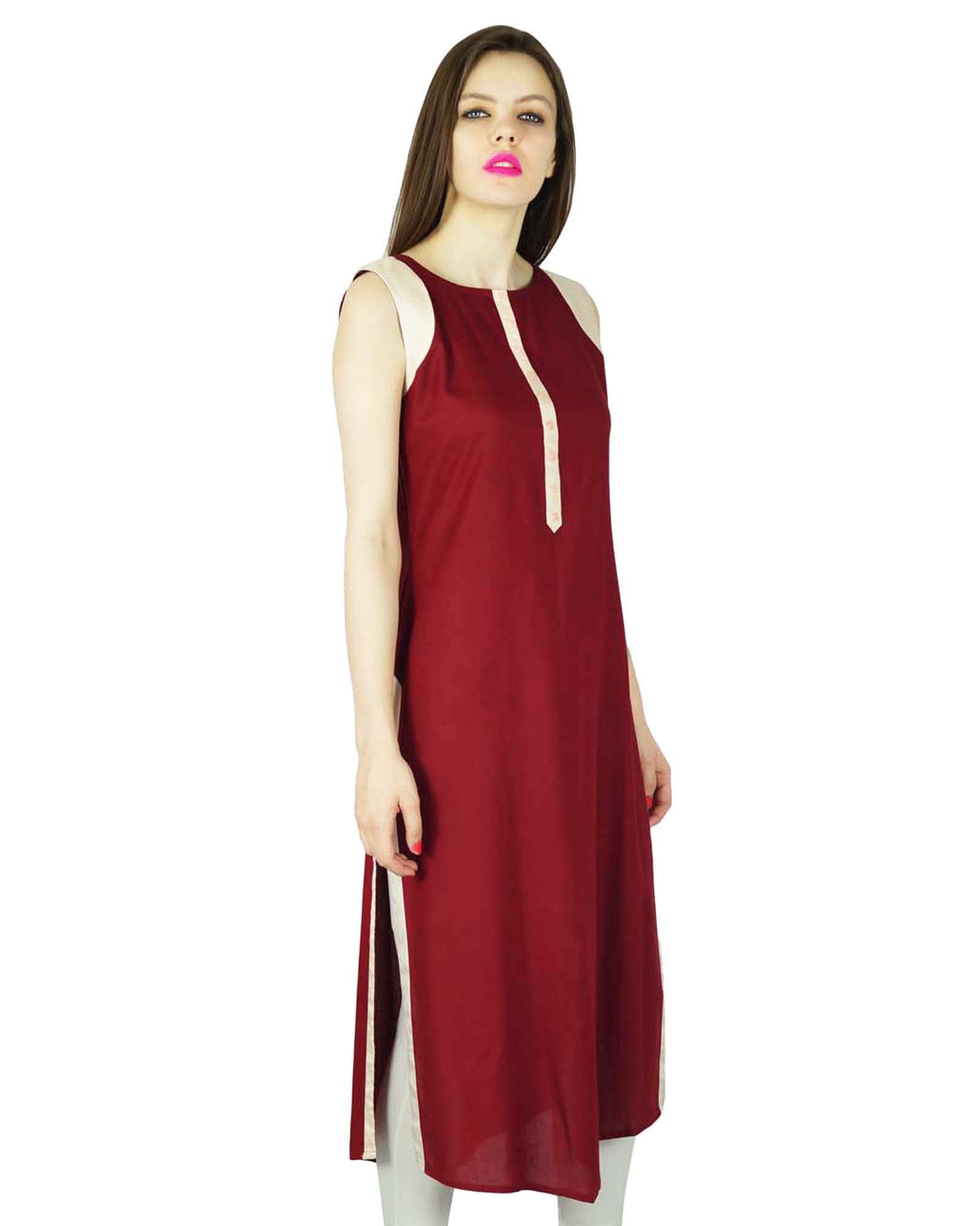 Indian Ethnic Kurti - Cotton Bollywood Kurta Tunic Dress For Women - View #2