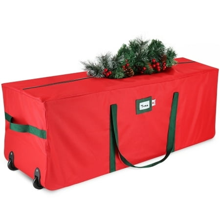 Christmas Tree Storage Bag - Fits Up to 8 Foot Disassembled Trees - Waterproof Heavy Duty Xmas Tree Box with Durable Reinforced Carry Handles, Heavy Duty Zipper & Wheels, Tear Proof 600D Oxford