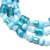 Cousin Turquoise Glass Cylinder Mix Beads, 140 Piece
