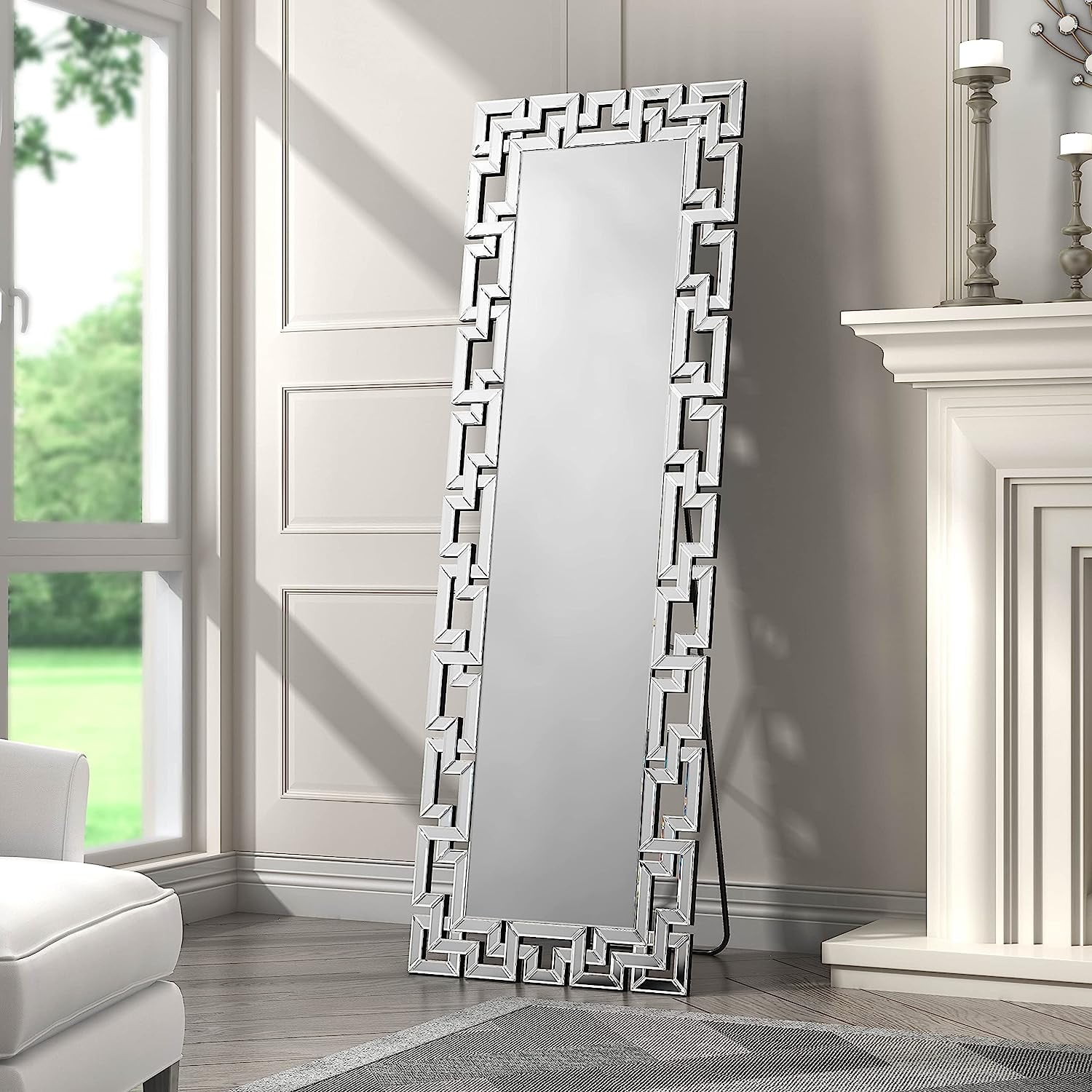 Full Length Floor Mirror 65"x22" Silver Large Wall Mirror Rectangle