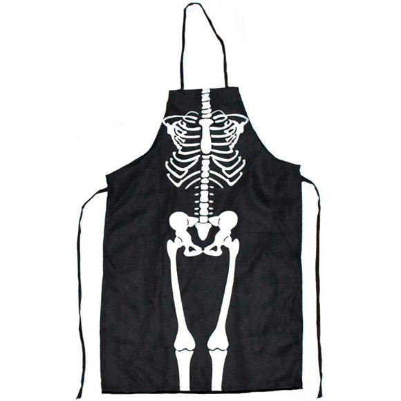 shiyou-Apron Sleeveless Skull Skeleton Cos Cloth Smock Halloween Bar Dance Horror Dress Up Funny Kitchen Tools