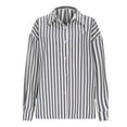 thumbnail image 5 of Women's Long Sleeve Striped Top Shirts Blouses Formal Attire Crew Neck Slim Fit Solid Color Soft Fabric Business Casual Work Office Vacation Outfits Fashion Essential Gift for Women, 5 of 9