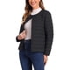 thumbnail image 4 of Chaqueta acolchada ligera para mujer Inspire Chic, con botones, empacable, de manga larga, color negro, 4 of 6
