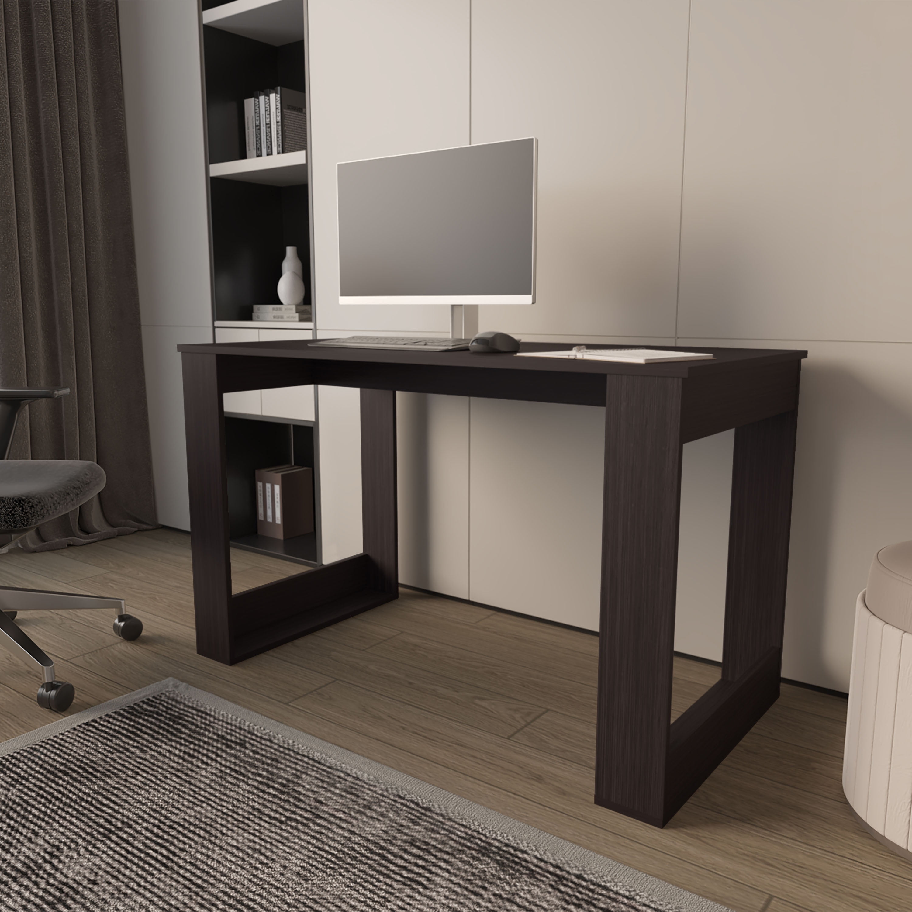 Astoutdoor Aurora Writing Computer Desk with Ample Work Surface, Wengue